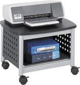 FastFurnishings Under-Desk Printer Stand Cart Black/Silver